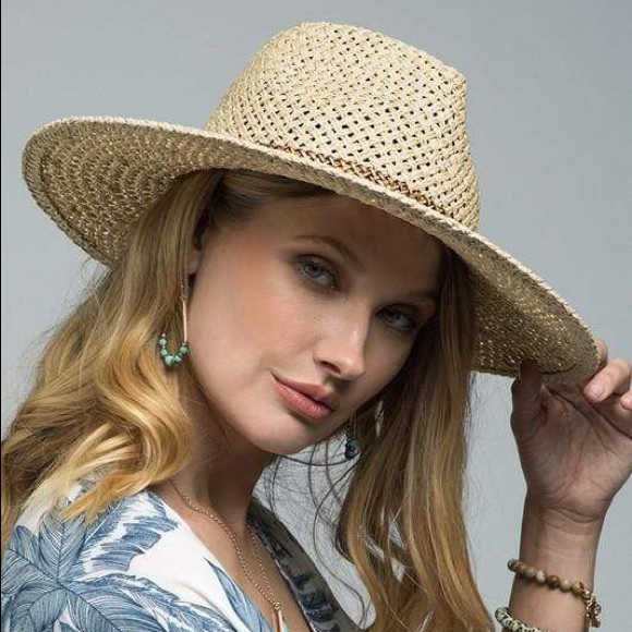 Throwing Shade Panama Hat w/Bead Trim-Natural - Picture 5 of 5